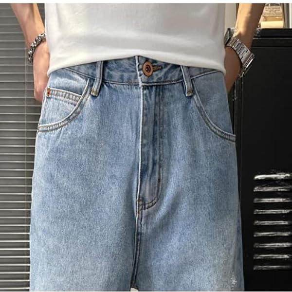 Rechte spijkerbroek voor heren Modetrend Persoonlijkheid Effen kleur Outdoor Commuter Knappe klassieke veelzijdige gescheurde jeans